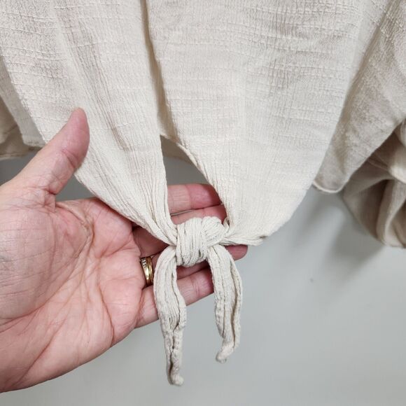 Before You Embroidered Gauzy Boho Peasant Floral Blouse Size M Balloon Sleeve - Picture 9 of 13